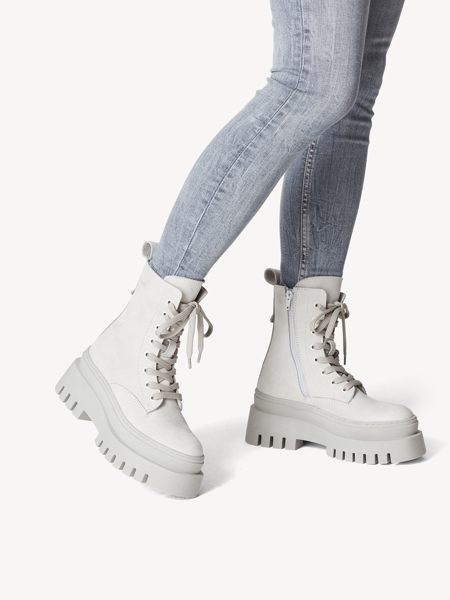 Bottine en cuir - gris