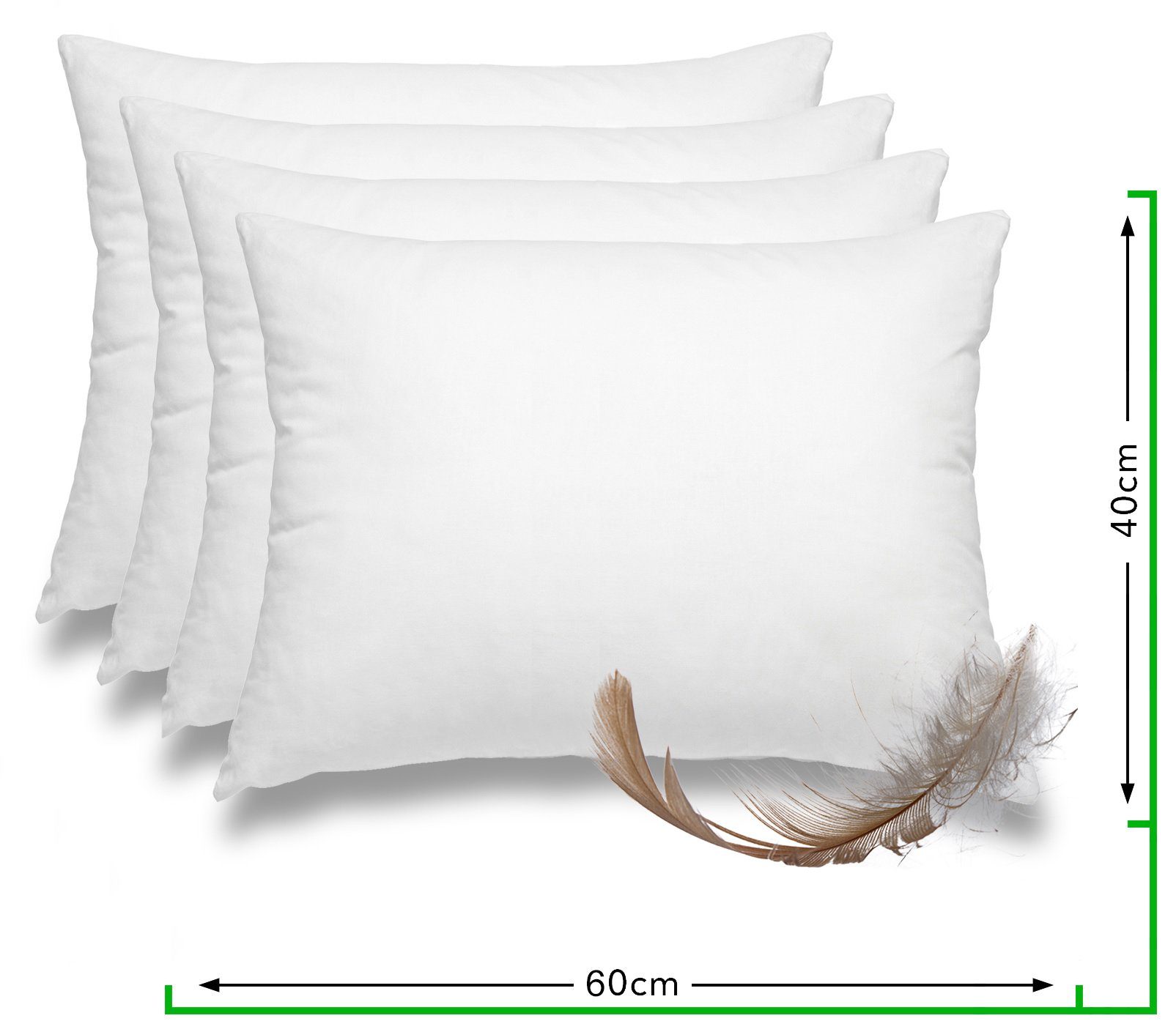 Federkissen Home, 40x60 cm, wometo, Füllung: Federn, 4, Kissenfüllung mit Bezug aus Baumwolle und Füllung aus 100% Federn