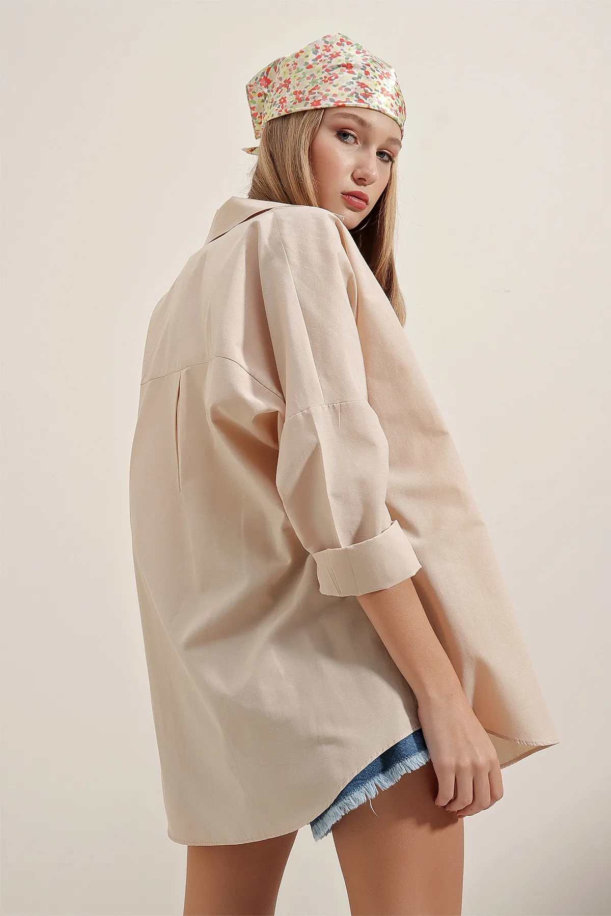 Bigdart  3900 Oversize-Lang-Basic-Hemd – Creme