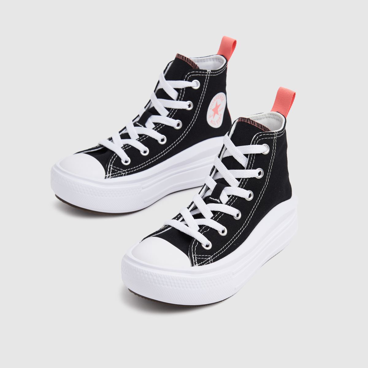 Converse svarta & rosa All Star Move Hi flickor juniorsneakers