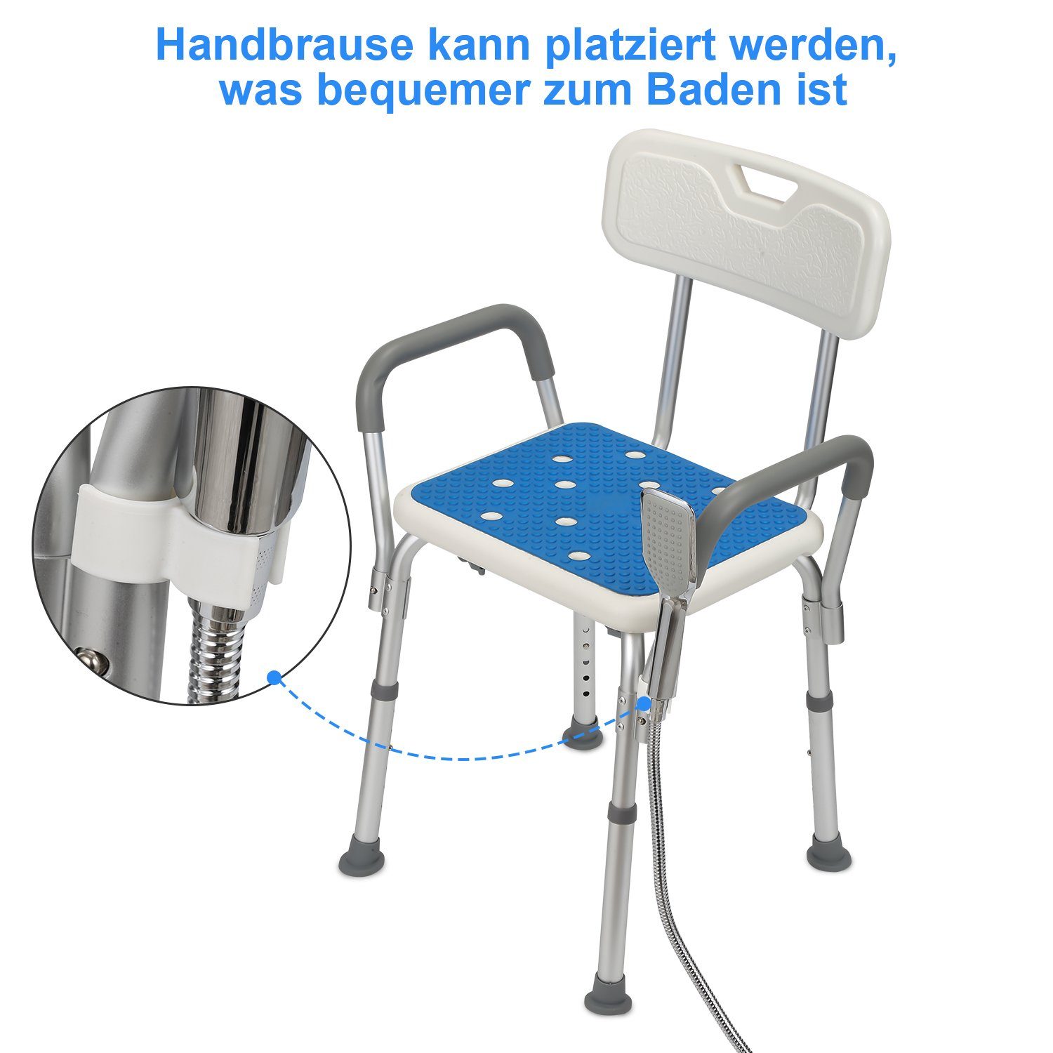 Yakimz Duschhocker Duschhocker Badhocker Badehocker belastbar bis 136kg Duschstuhl