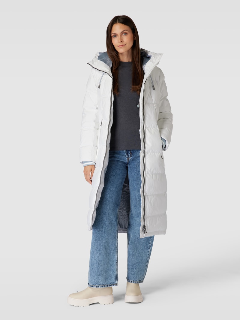 Steppmantel mit Kapuze Modell 'RAFFLE LONG DAY' in offwhite
