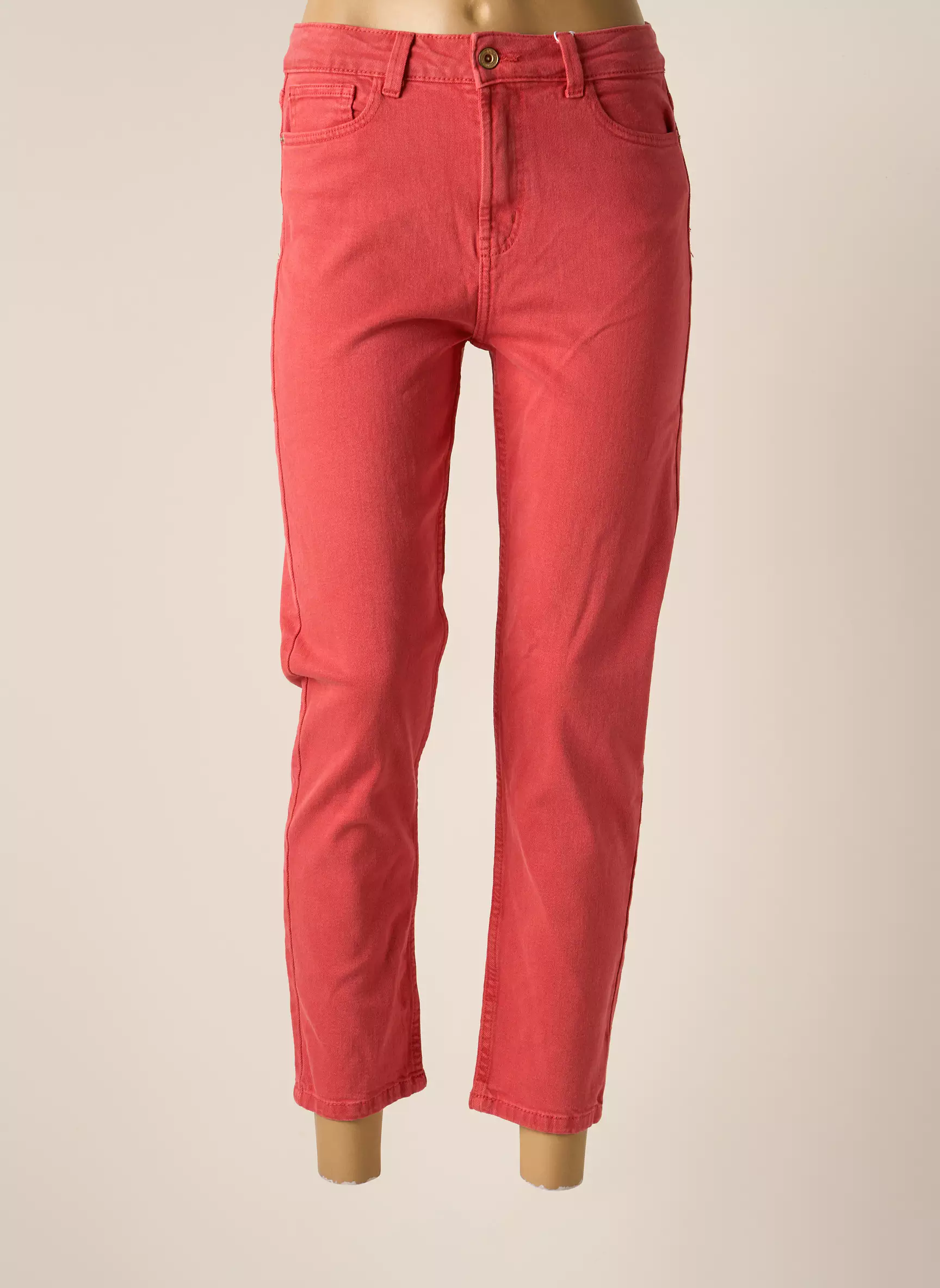 Only Pantalons Droits Femme couleur rouge