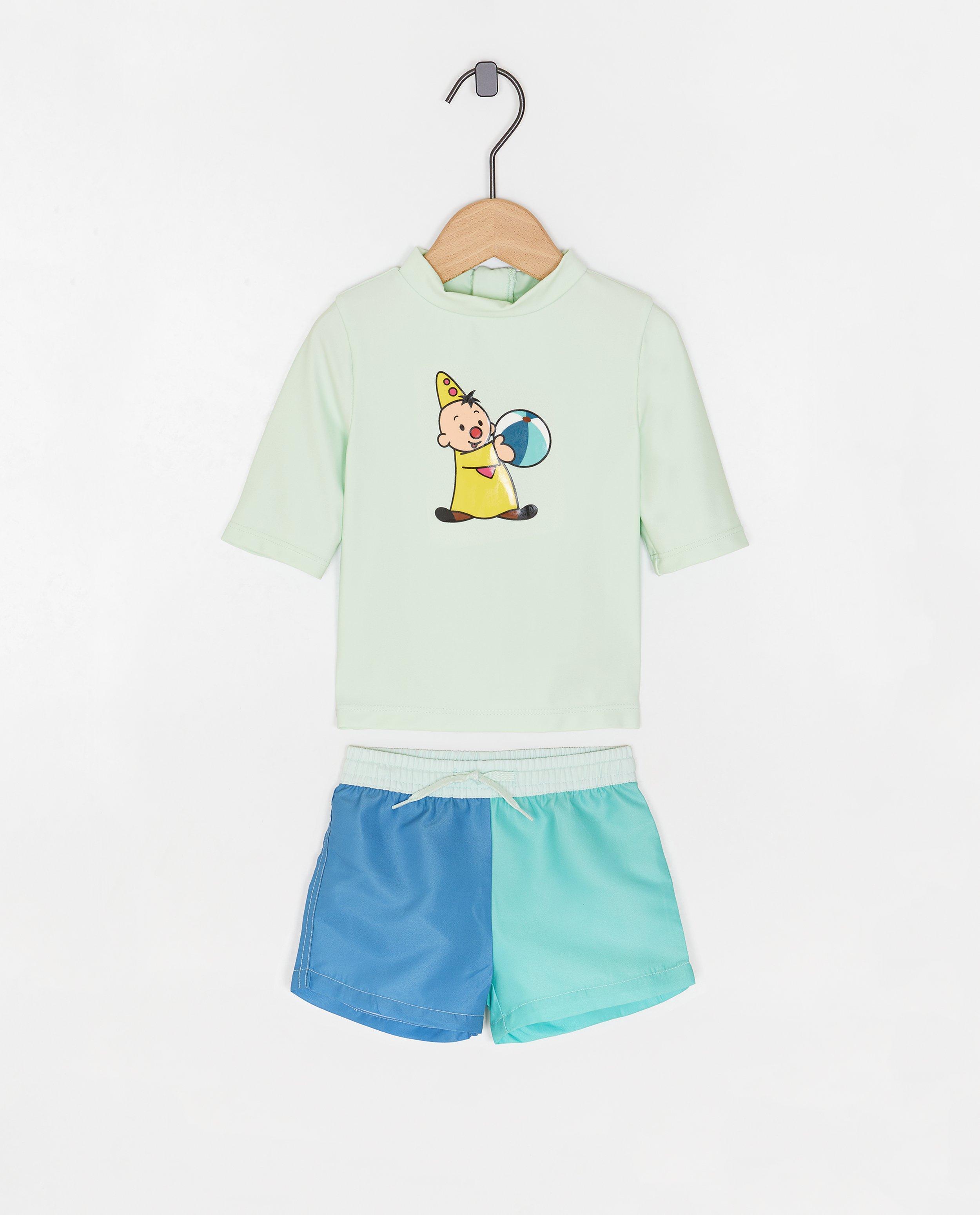 Set de baie Bumba: Top + pantaloni scurți Bumba, UPF 50+ verde deschis