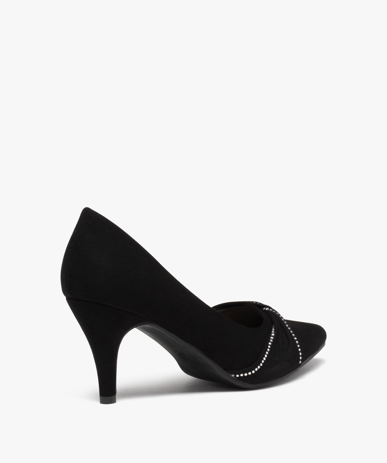 Escarpin femme avec strass sur le dessus noir | GEMO