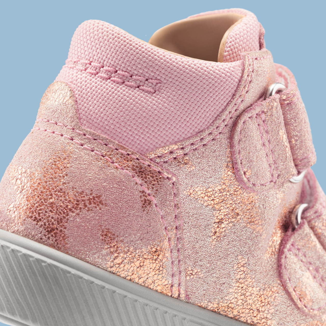 SUPIES - Rosa/GoldSneaker high mit Klettverschluss
