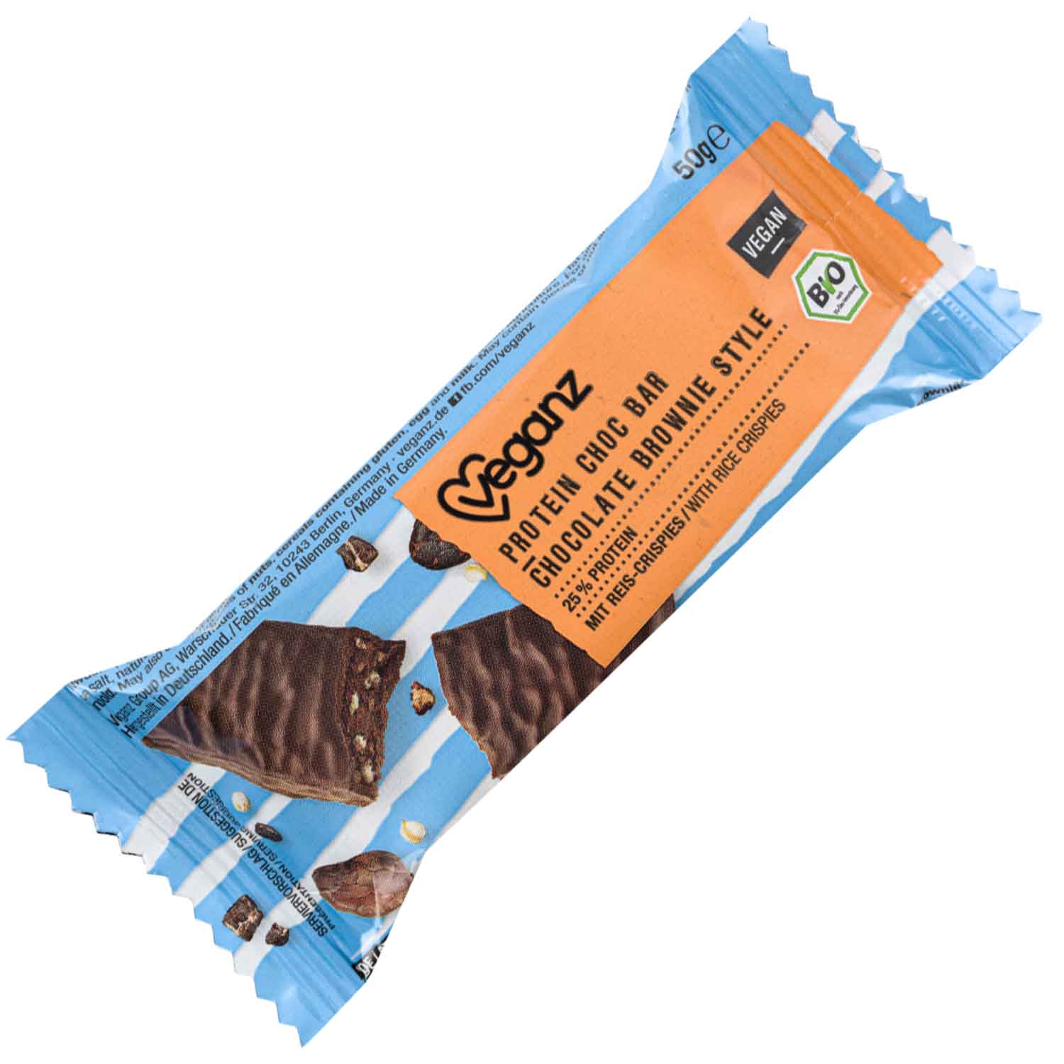 Veganz Protein Choc Bar Chocolate Brownie Style Bio 50g