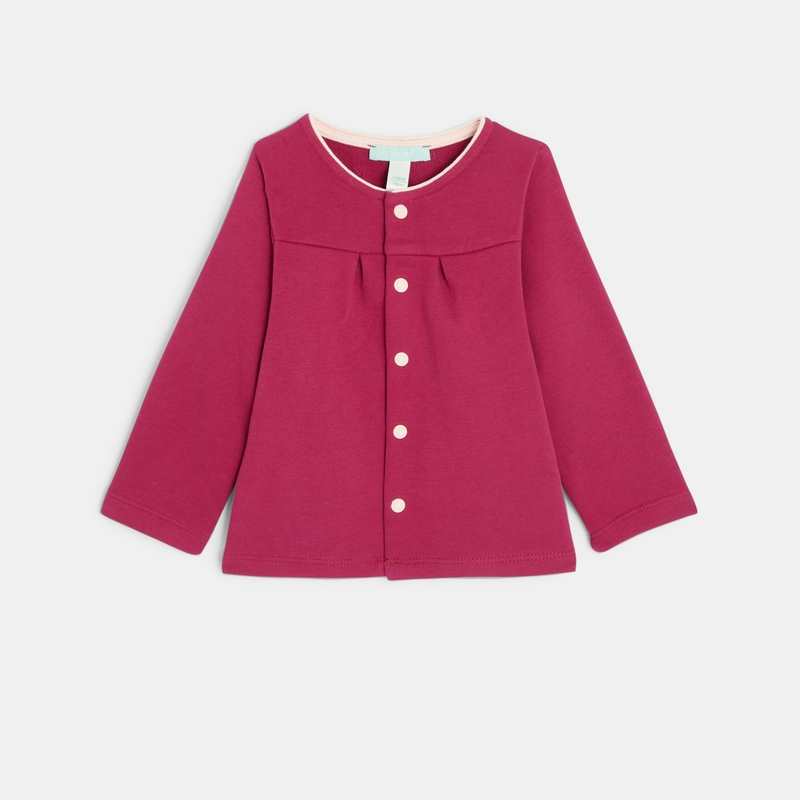 Gilet à pressions en molleton violet bébé fille