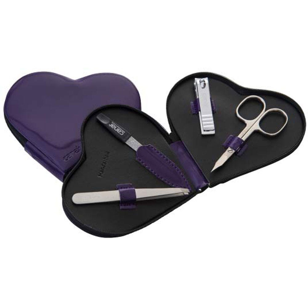 Canal Lackleder-Herzetui violett, 4-teilig