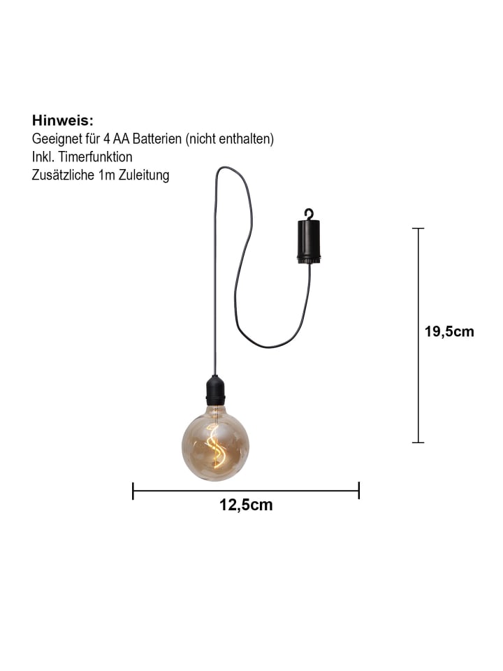 STAR Trading Dekoration Bowl, Hängelampe, Kugel, Bernsteinfarben, LED, Timer, Warmw günstig kaufen onesize