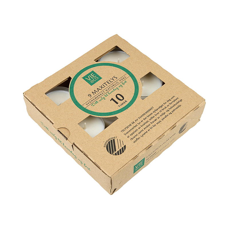 Vie Eco Maxitelys 9-pk 10 timer svanemerket Vie Eco