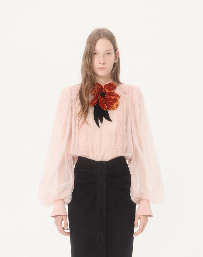 Broderet organza top
