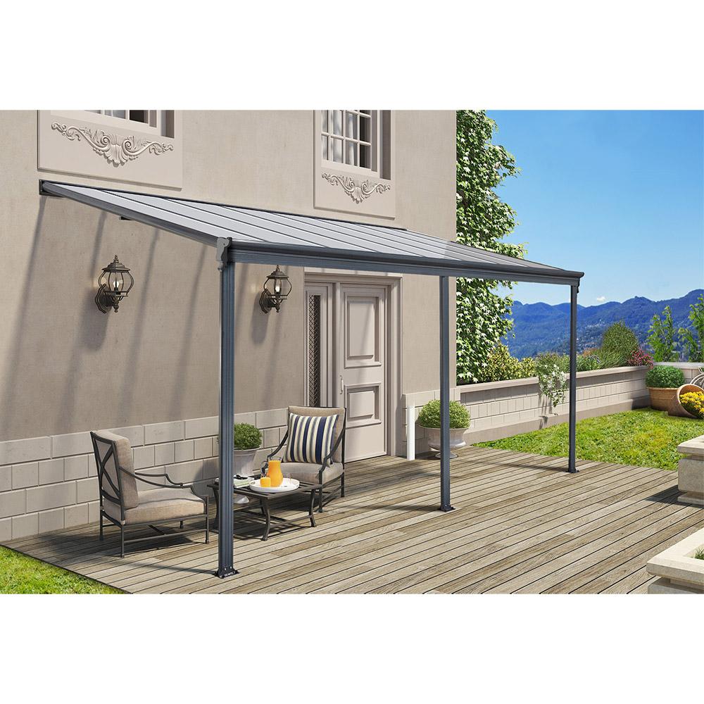 Home Deluxe Terrassenüberdachung SOLIS 557 x 303 x 226 / 278 cm - grau