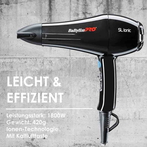 BaByliss Pro SL Ionic Turmalin 1800 Watt Haartrockner