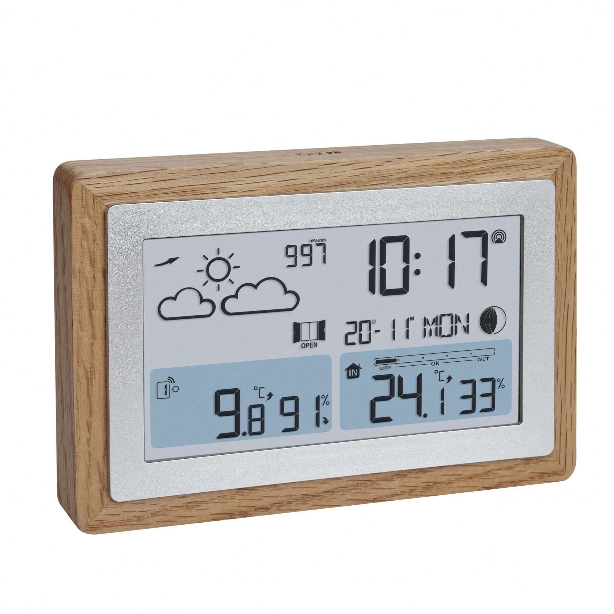 TFA Dostmann TFA 35.1167.54 digitale Wetterstation OAK mit Außensensor Funkwetterstation