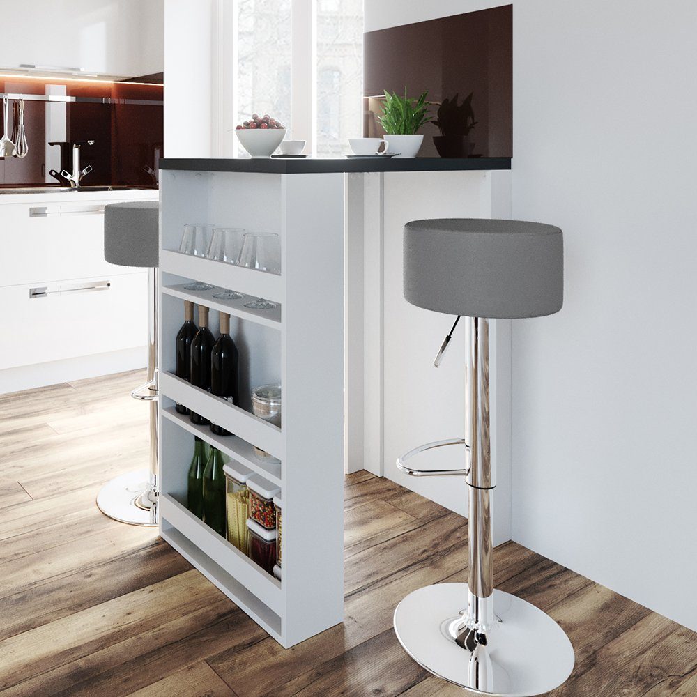 Vicco Bartisch Bartresen Stehtisch Bistrotisch Anthrazit Weiß kurz