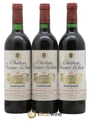 Château Prieuré Lichine 4ème Grand Cru Classé  1983 - Lot de 3 Bouteilles
