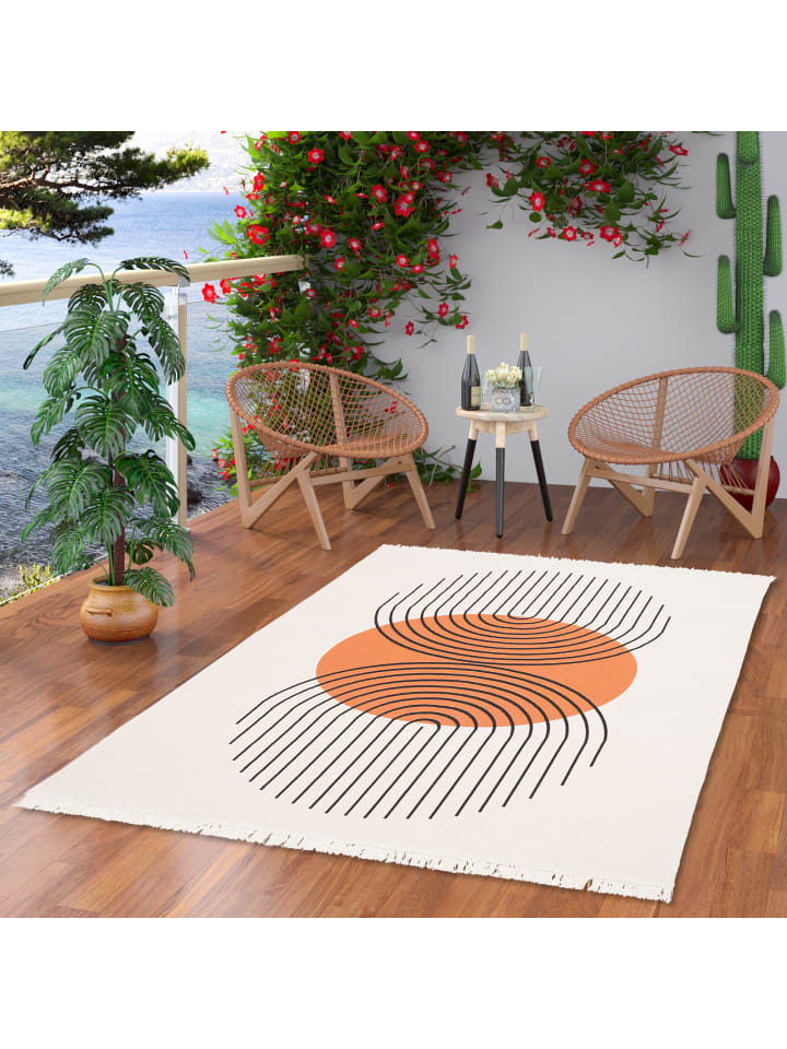 Pergamon Teppich Beidseitig Ethno Kelim Circle in Creme günstig kaufen