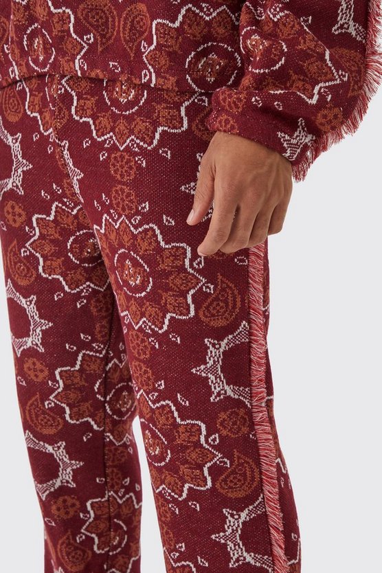 Jacquard-Jogginghose mit geteiltem Saum