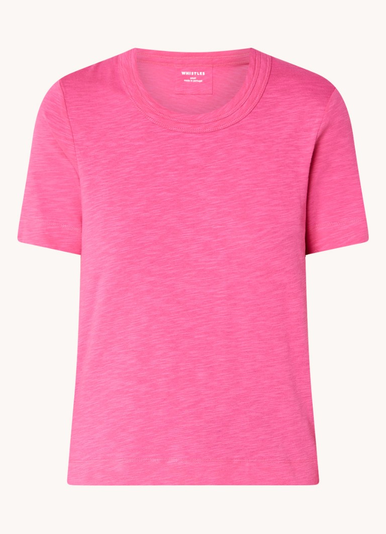 Whistles Rosa T-shirt with round neck and stretch
