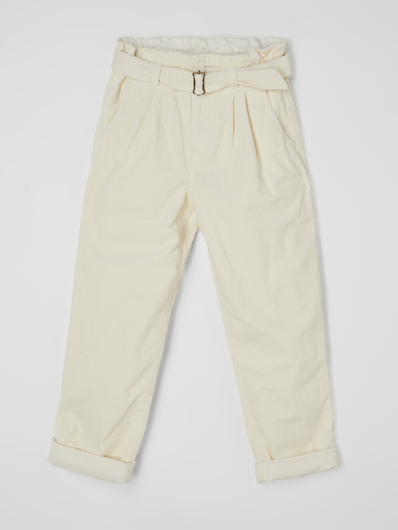 Paperbag-Hose aus Cord in offwhite