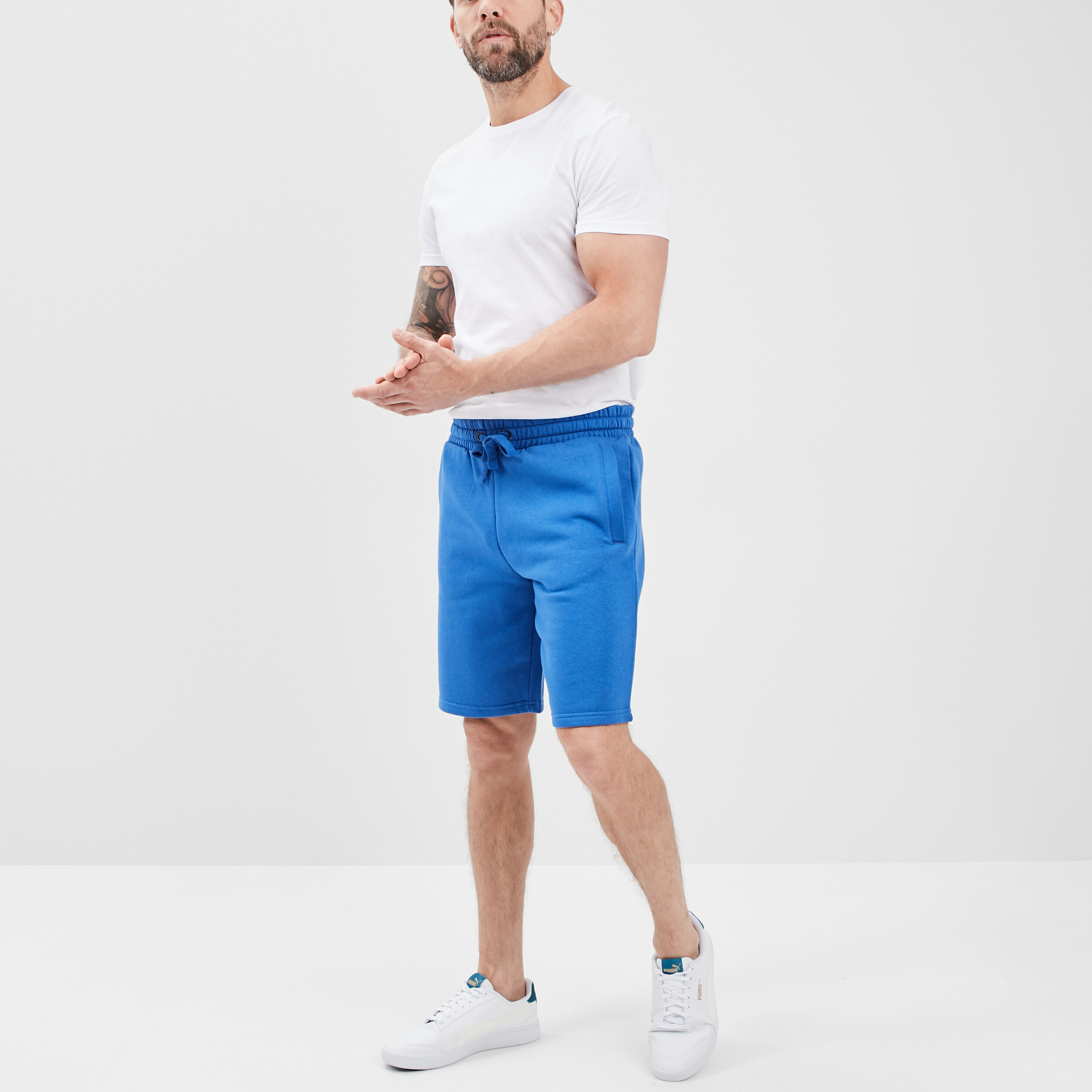 Short molletonné droit bleu roi homme | La Halle