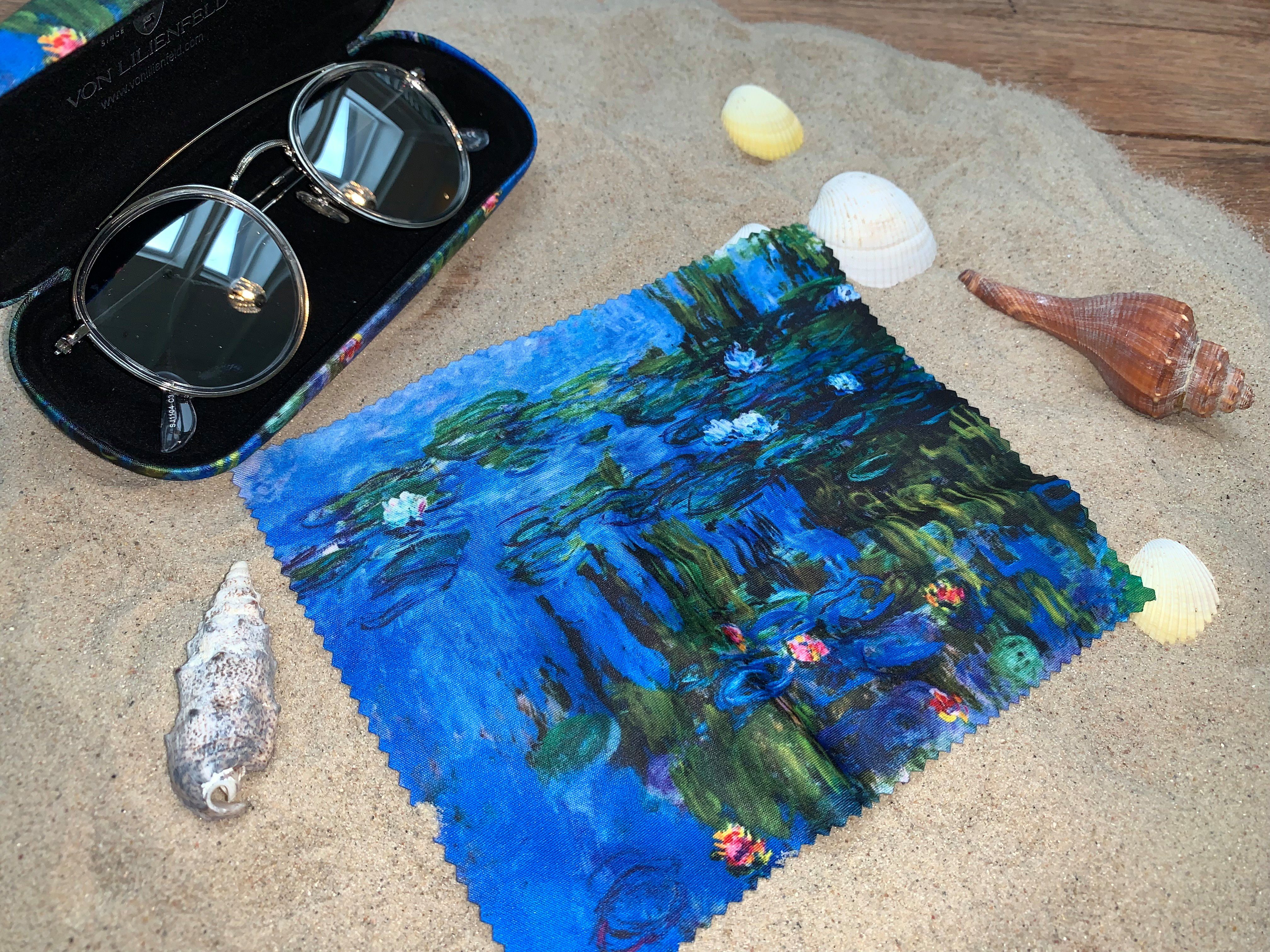 von Lilienfeld Brillenetui Claude Monet: Seerosen Blumen Kunst Motiv Brillenbox, stabiles mit Mikrofaser bezogenes Hardcase