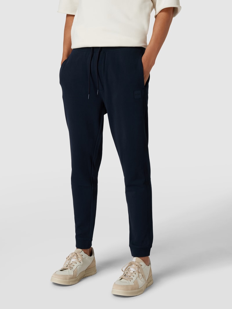 Sweatpants mit Label-Patch Modell 'Sestart' in dunkelblau