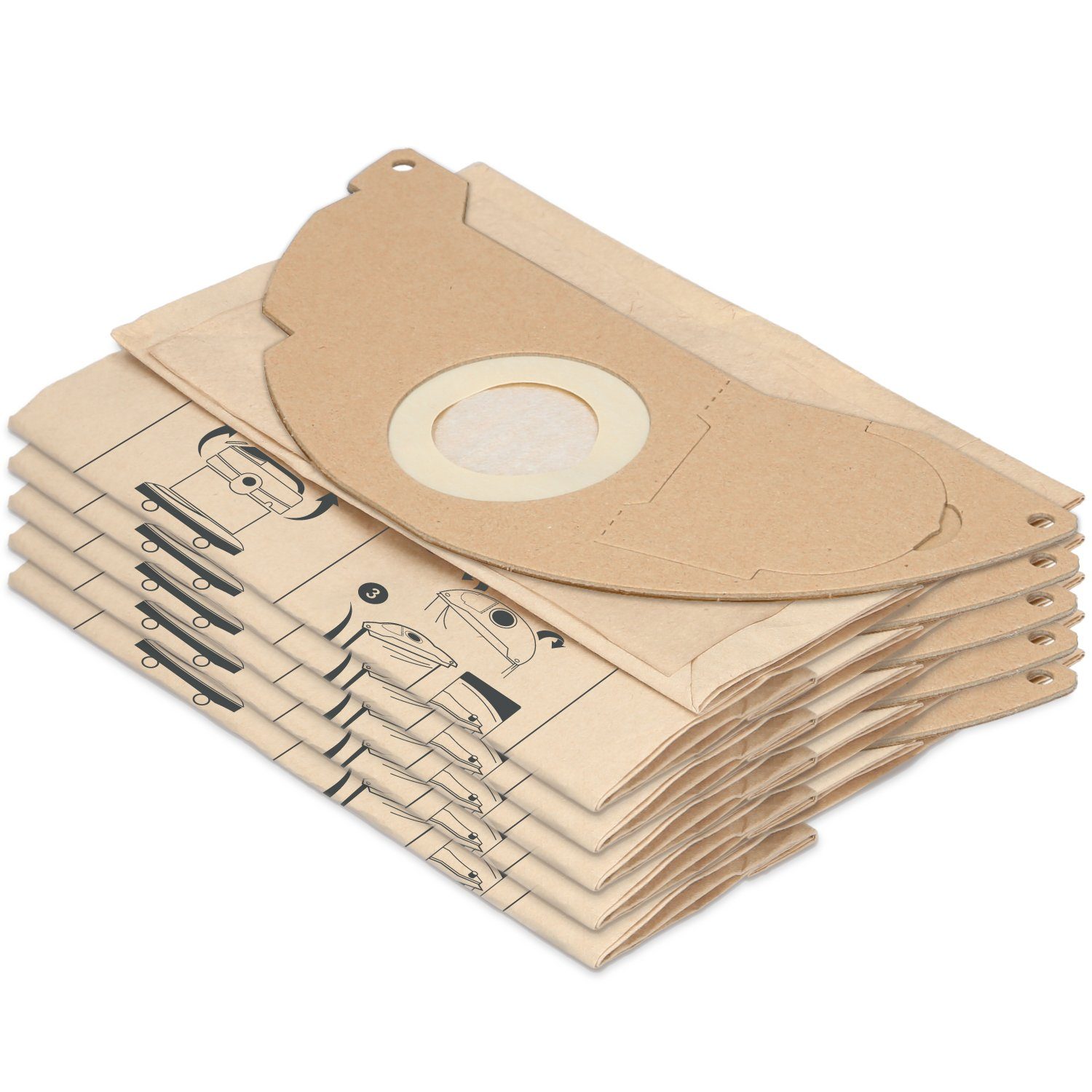 McFilter Staubsaugerbeutel (10 Stück) geeignet für Kärcher 6.904-322.0 Staubsauger, passend für MV2 WD2 A2003 A2004 WD2.200 WD2.210 WD2.240 WD2.250 und weitere Modelle, 10 St., Hohe Reißfestigkeit, Formstabile Deckscheibe, 2-lagig