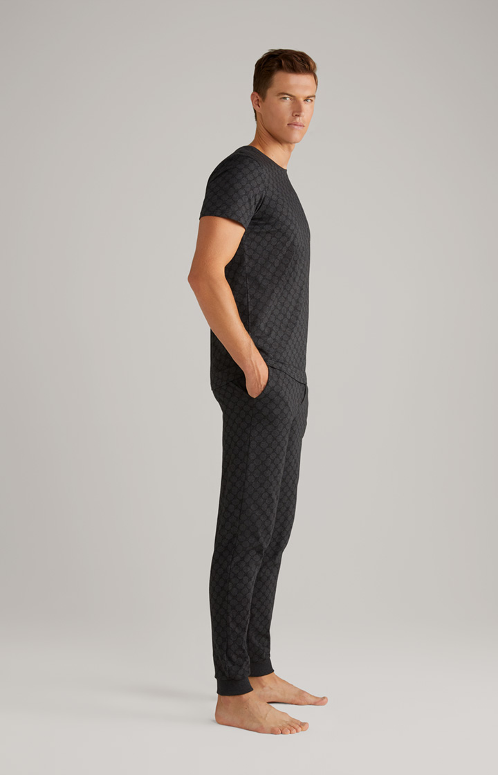 Loungewear T-Shirt in Anthrazit meliert