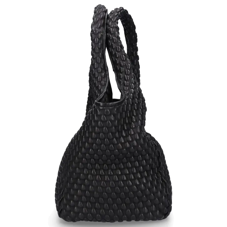 Tissa Fontaneda - Handtasche SIMPLE MATTER M Nappaleder Logo schwarz - schwarz