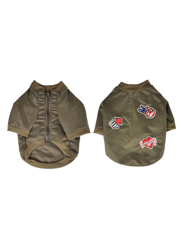 dynamic24 Design Hunde Jacke Bomberjacke in Grün günstig kaufen 35