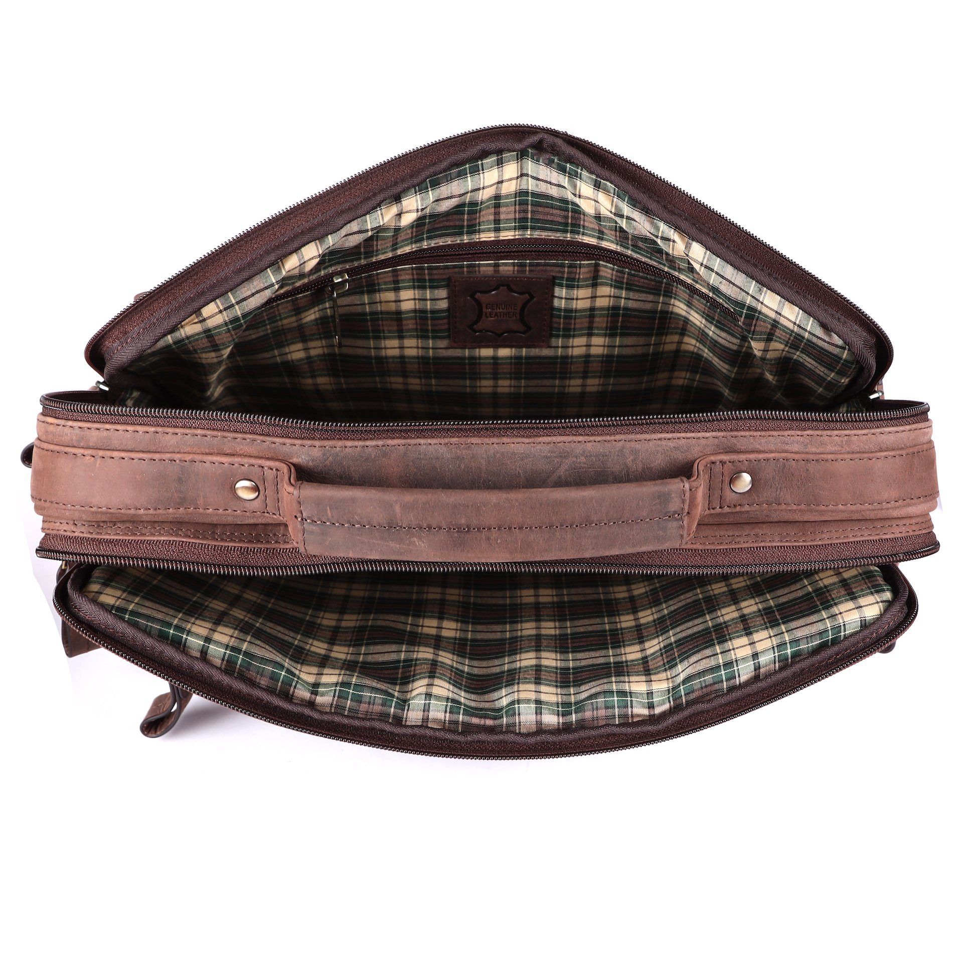 Benthill Aktentasche Echt Leder Laptoptasche Notebooktasche Umhängetasche Laptoptasche, Schultergurt / Umhängegurt Reißverschlussfach