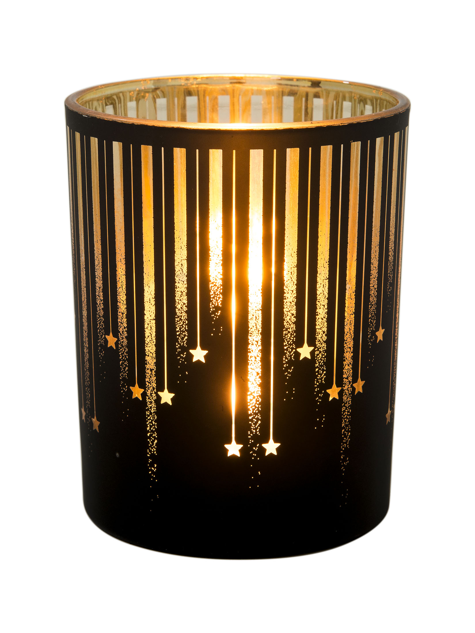 Starletti Windlicht, Schwarzgold