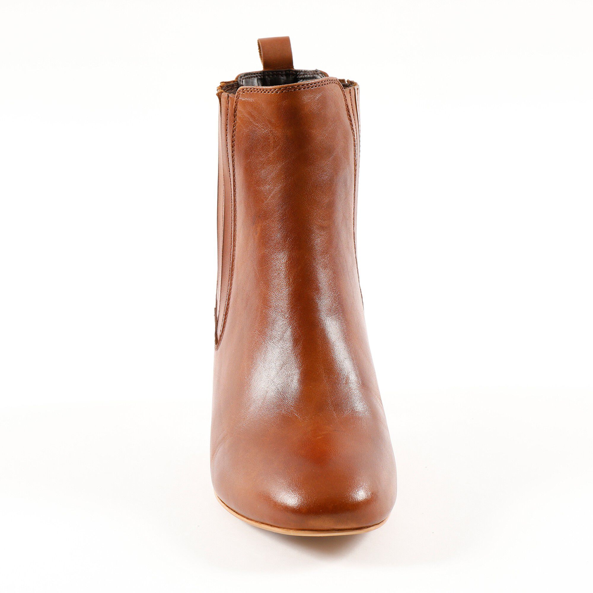 Boots à talon en cuir