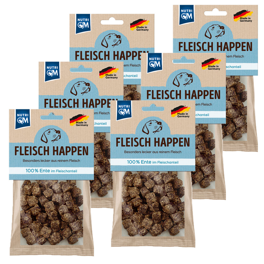 PetCom NutriQM Fleisch Happen Ente 100g - 6er Set
