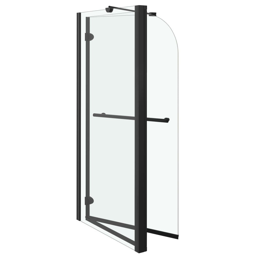 DOTMALL Badewannenaufsatz Faltwand Duschkabine, Einscheibensicherheitsglas, 2-fach