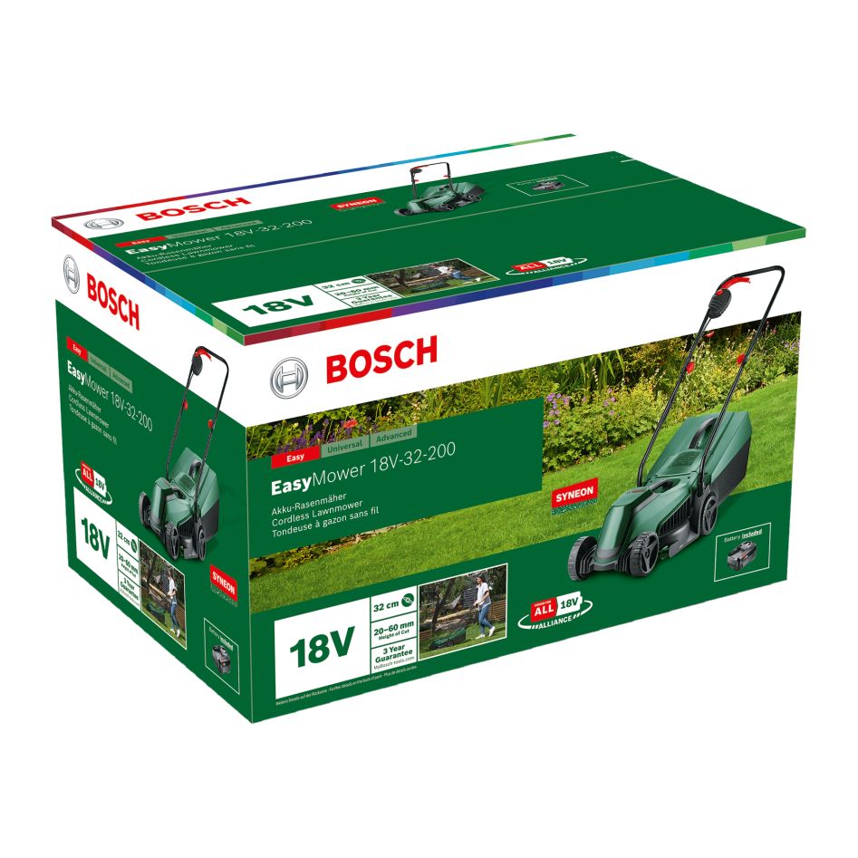 Бош зелена 06008B9D00 EasyMower 18V-32-200 батерија 1 x 4,0 Ah и пуњач AL1830