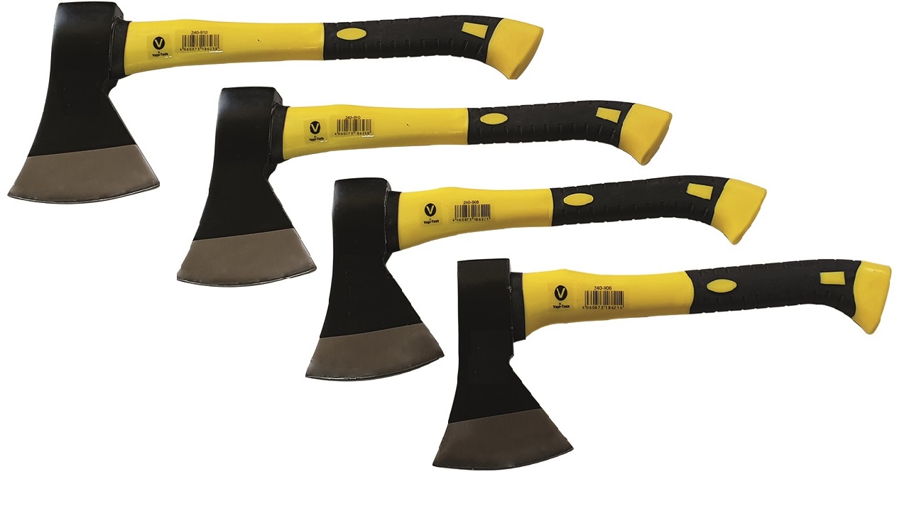 Vago-Tools Beil Spaltaxt Axt 600 800 1000 1250 g Fiberglasstiel 4 tlg Set Holz