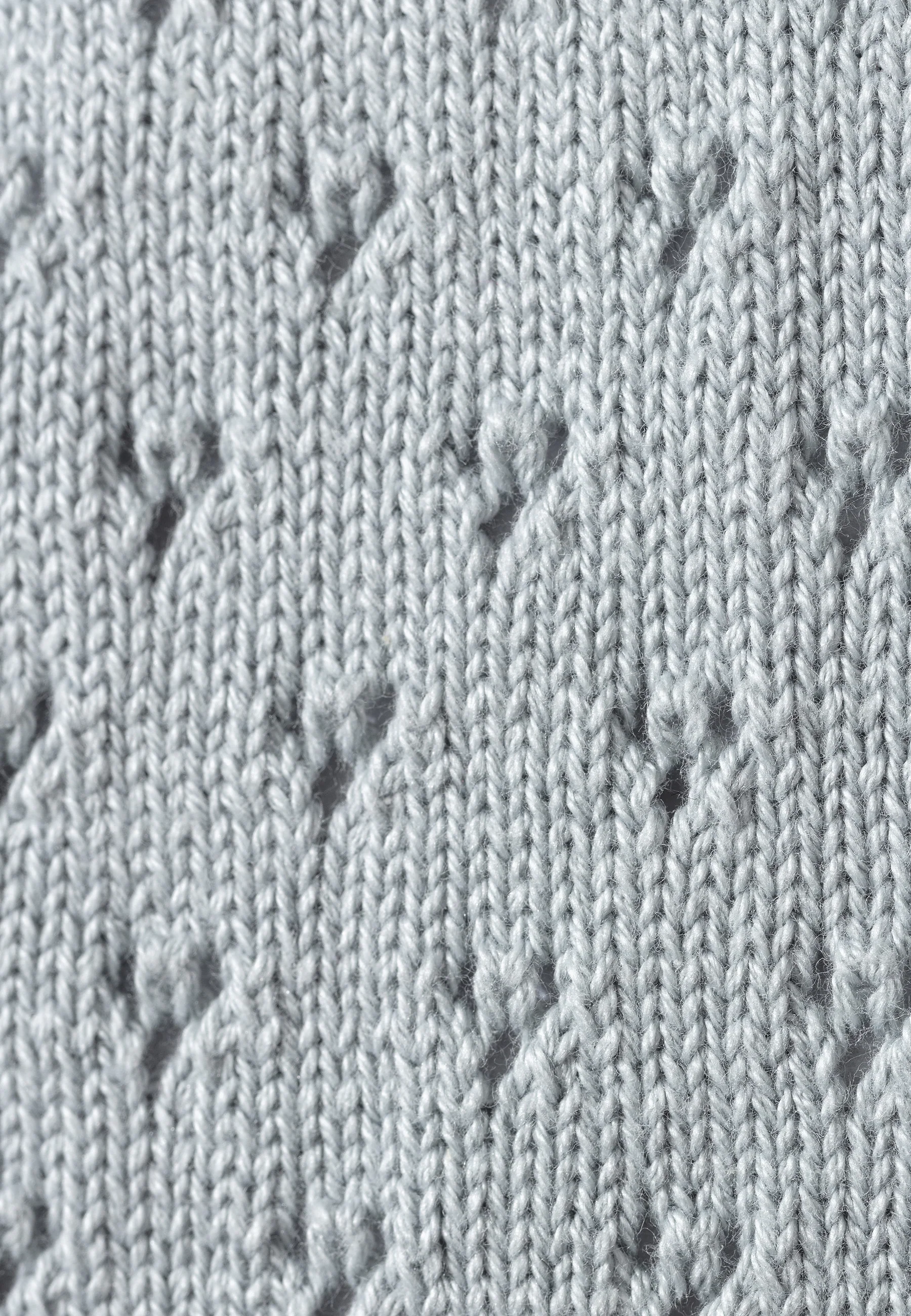Strickjacke im Loch-Strick-Muster in graublau