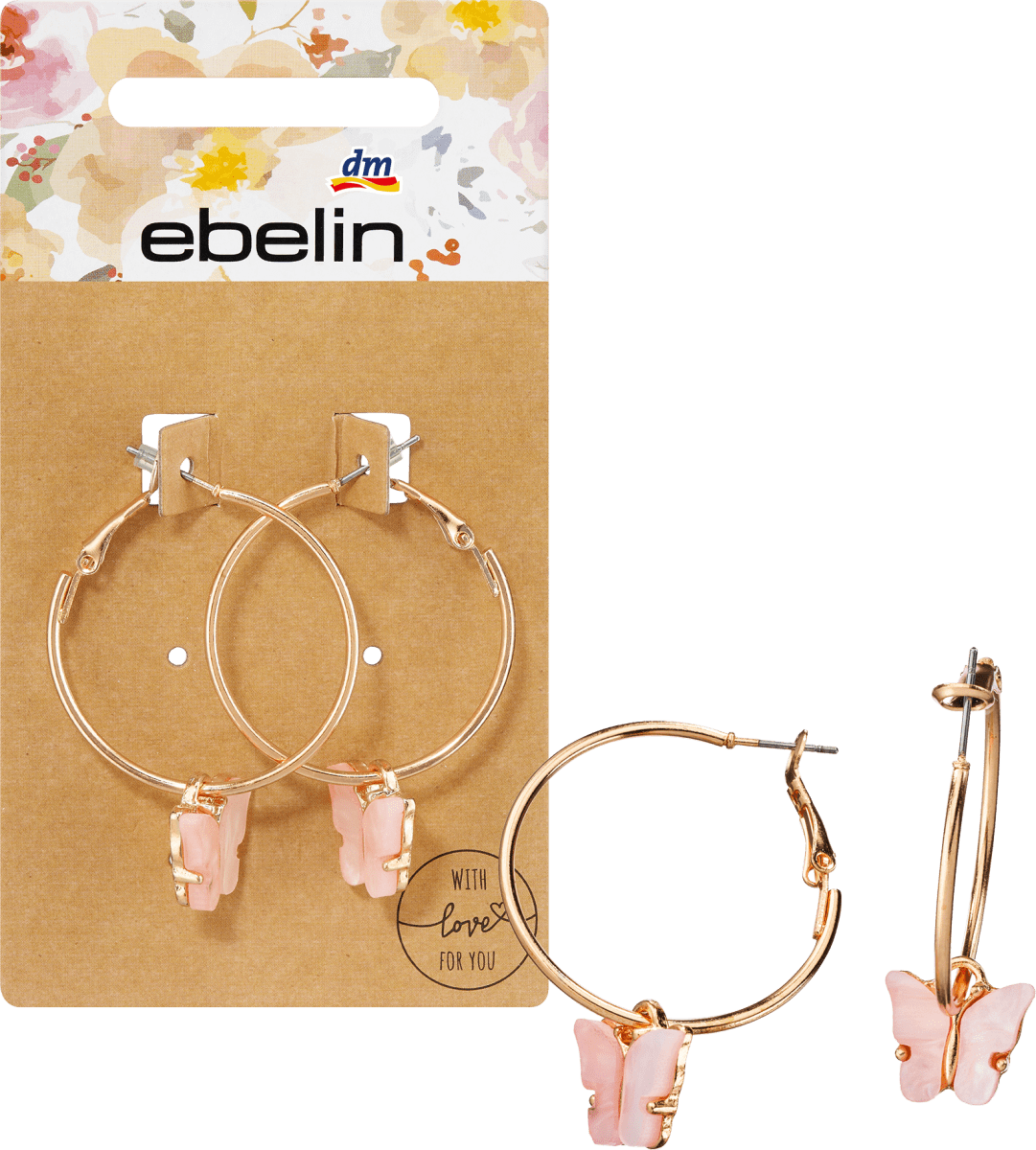 Creolen Schmetterling Gold-Optik, 2 St