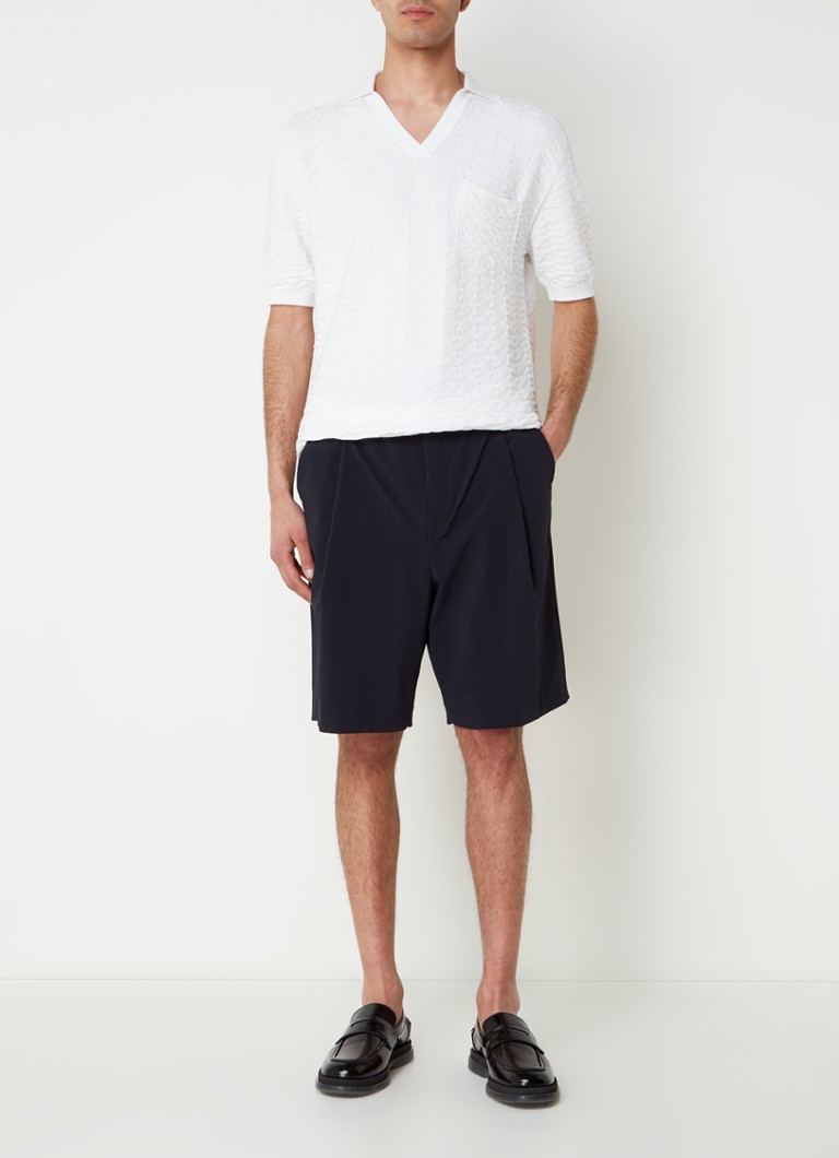 Polo HUGO BOSS de malha fina com modelagem regular e textura.