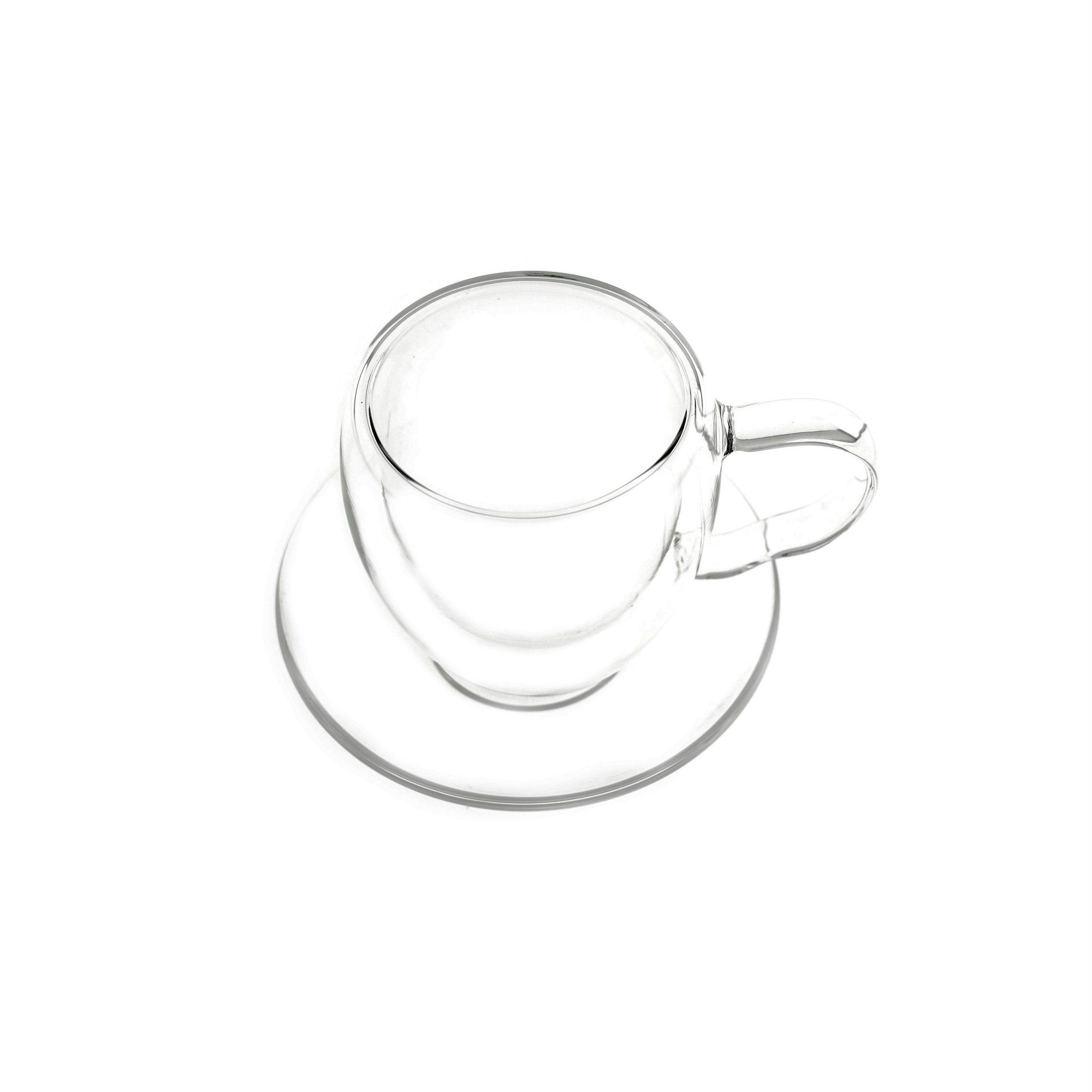ZELLERFELD Teeglas Trendmax 2 x Teegläser Thermoglas Kaffeegläser Henkel Doppelwand 250ml