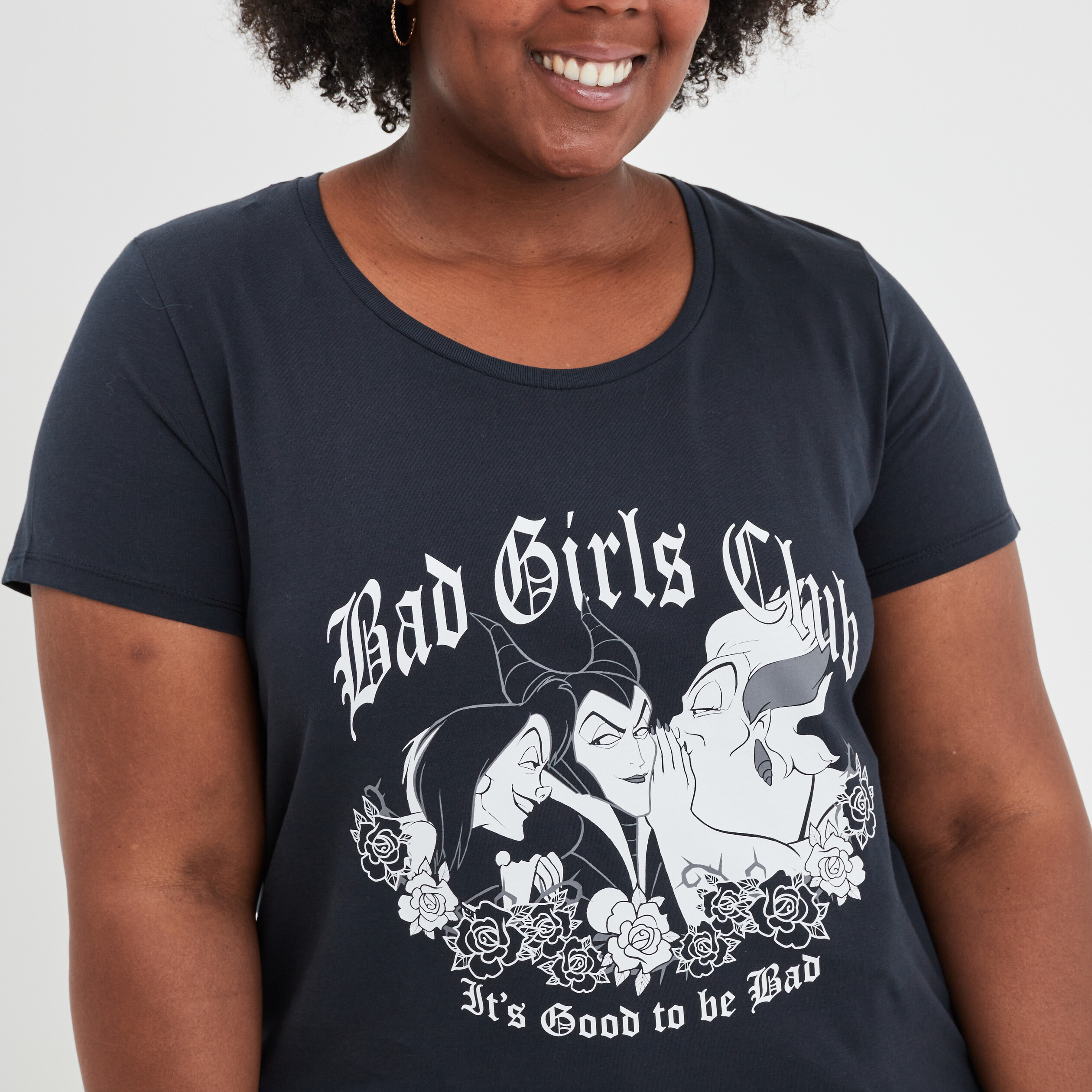 T-shirt manches courtes DS Bad Girls gris foncé femme grande taille | La Halle