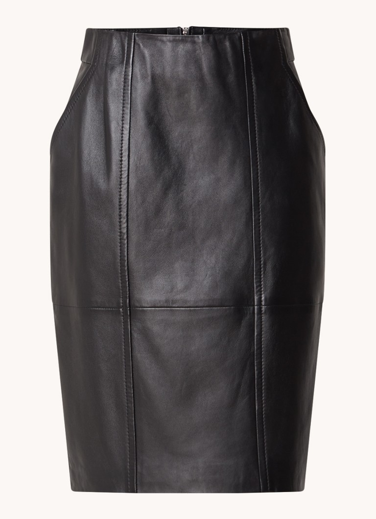 Jupe crayon midi en agneau HUGO BOSS Seleni avec poches latérales