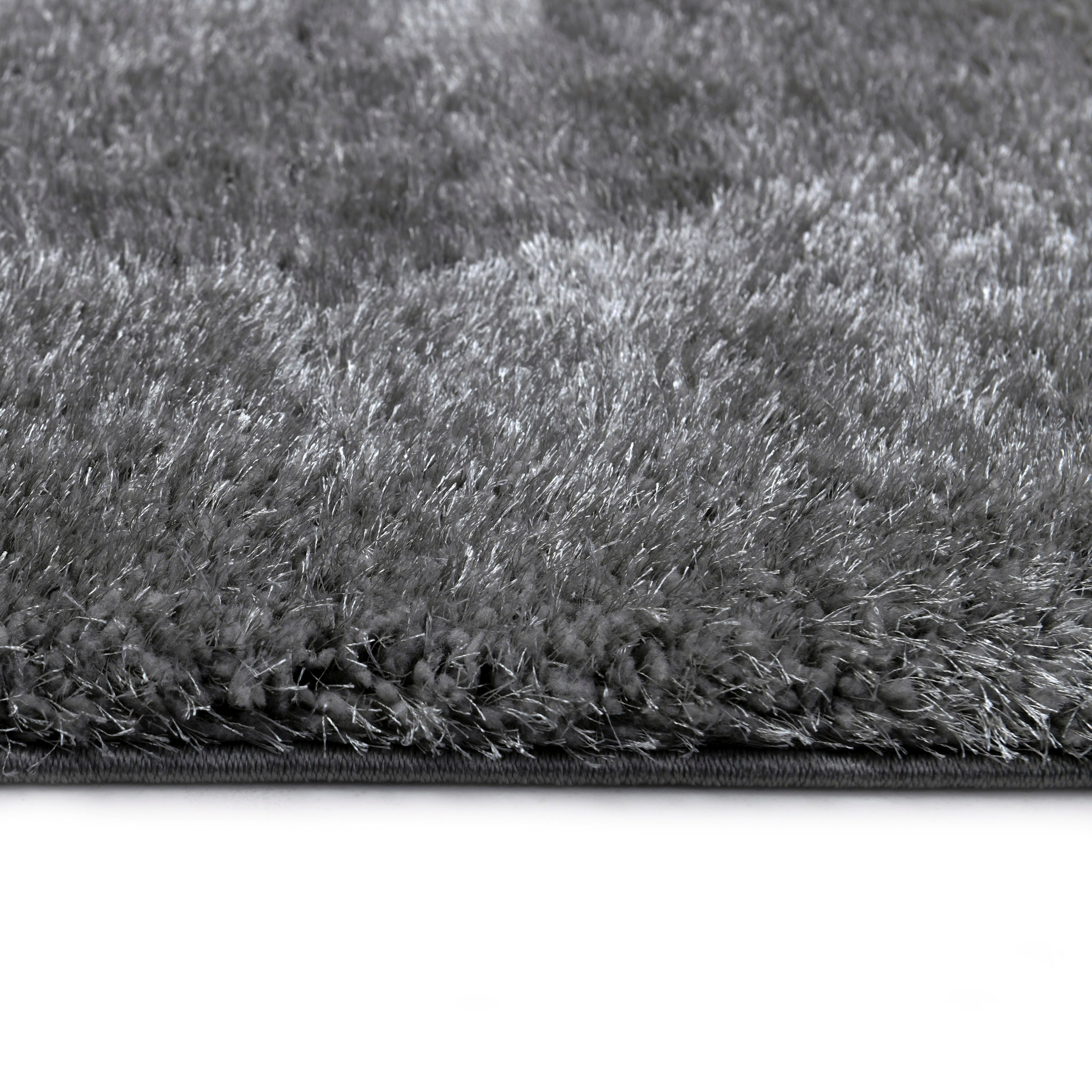 Hochflor-Teppich Amina, my home, rechteckig, Höhe: 43 mm, Shaggy in Uni-Farben, einfarbig, leicht glänzend, besonders weich
