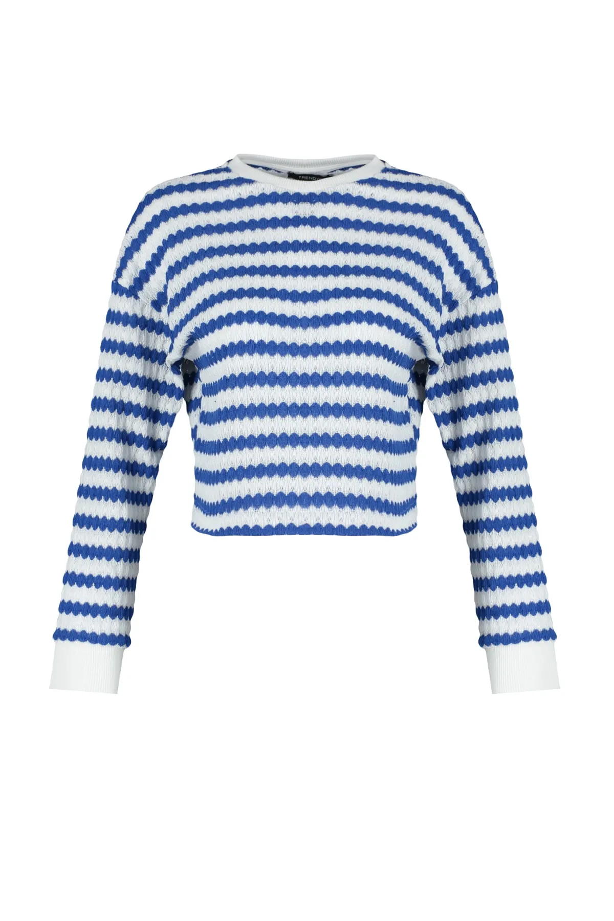 Trendyol Collection  Blau gestreifter Strickpullover TWOAW24KZ00150