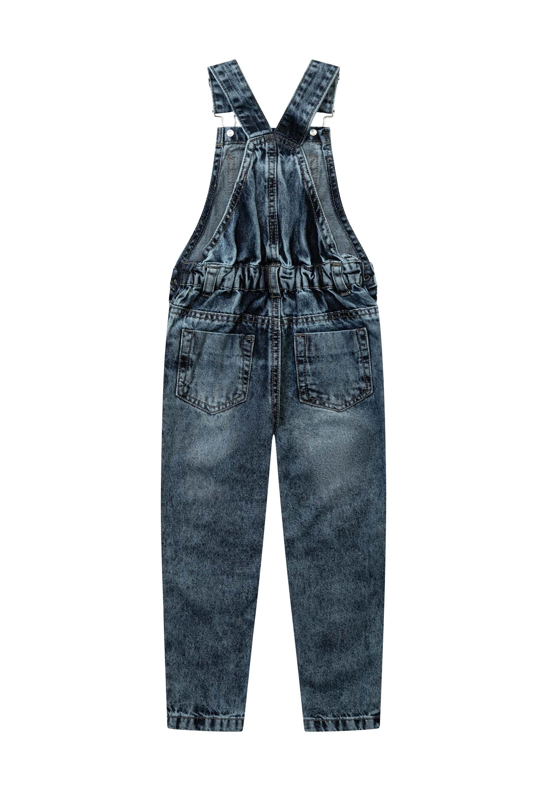 MINOTI Jeanslatzhose Denim-Latzhose im Acid Wash-Stil (1y-8y)