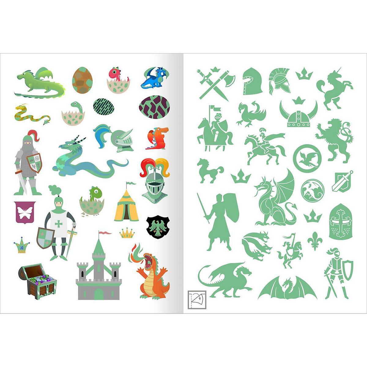 Metallic-Sticker - Ritter & Drachen