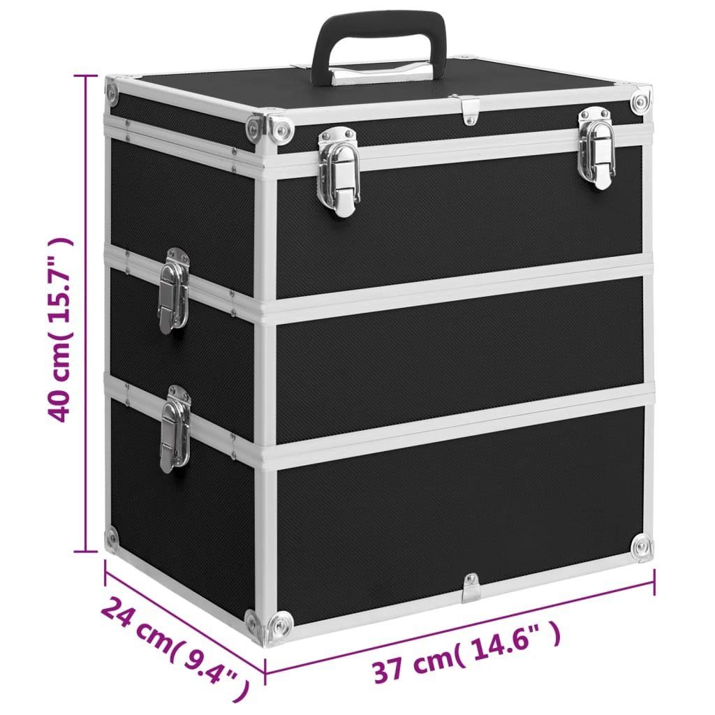 vidaXL Kosmetikkoffer Kosmetikkoffer 37x24x40 cm Schwarz Aluminium